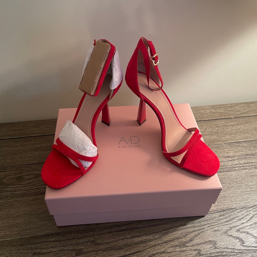 A.D Daughters. Red, Strappy, Stiletto   Size 8